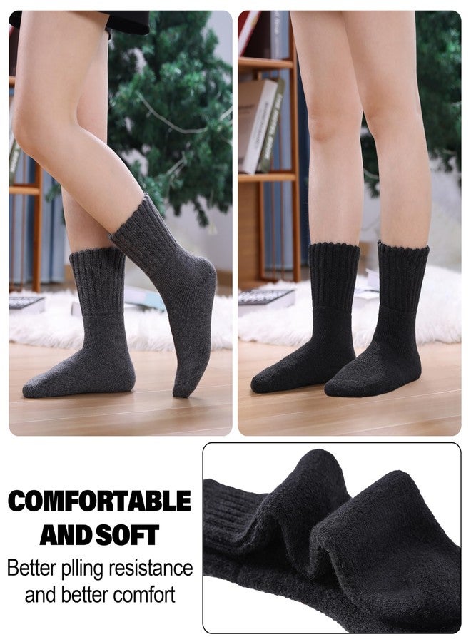 SDBING Boot Socks for Women Winter Warm Soft Cozy Thick Thermal Hiking Crew Socks Gift 3 Pairs (Beige/Black/Grey 3 Pairs, 6-10) - Image 3