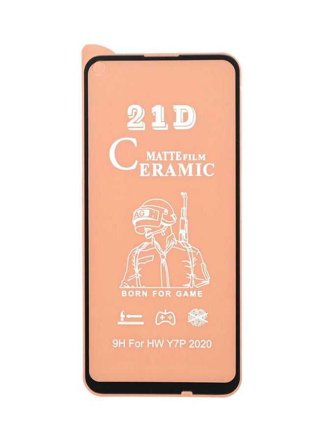 نيبمينينت لاصقة حماية للشاشة غير لامعة من السيراميك بحافة 21D لهاتف هواوي Y7 برايم 2020 أسود/شفاف