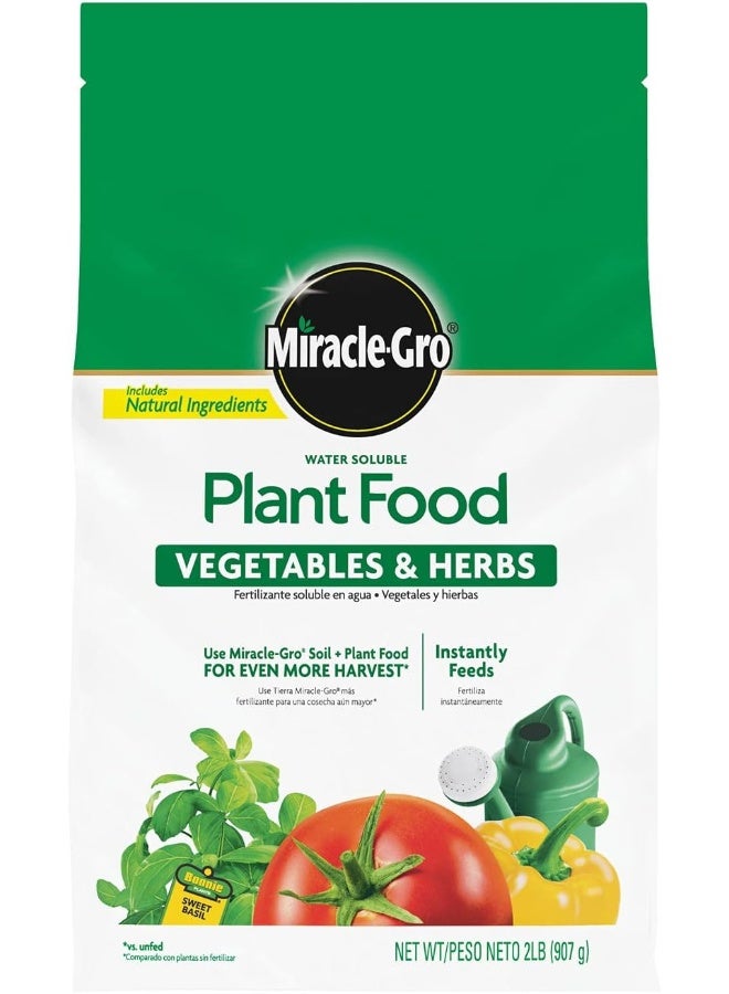 Miracle-Gro طعام نباتي قابل للذوبان في الماء من ميراكيل-جرو للخضروات والأعشاب (2lbs) - Image 1