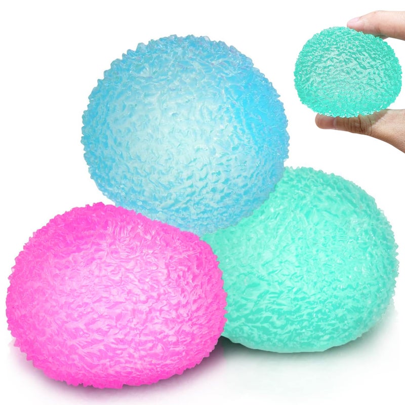 XPQKDC 3Pc Big Soft Sensory Stress Balls Textured Memory Gel Soft Fidget Toys Large Sensory Soft Fidget Toy for KidsAdults Anxiety Relief Squeeze Ball for AutismADHD Party Favors Gifts - Image 3