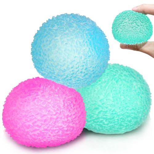 XPQKDC 3Pc Big Soft Sensory Stress Balls Textured Memory Gel Soft Fidget Toys Large Sensory Soft Fidget Toy for KidsAdults Anxiety Relief Squeeze Ball for AutismADHD Party Favors Gifts - Image 1