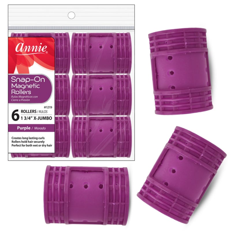 Annie- Professional Snap on Magnetic Rollers - Size (X Jumbo) - (1) Pack - Dry or Damp Sets - #59247 in Beauty - Image 1