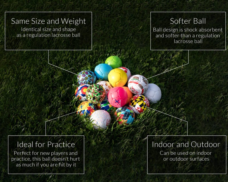 Lax Sak Soft Practice Lacrosse Balls - Same Weight & Size as a Regulation Lacrosse Balls, Great for Indoor & Outdoor Practices, Less Bounce & Minimal Rebounds - American Flag, 1 Pack - Image 5