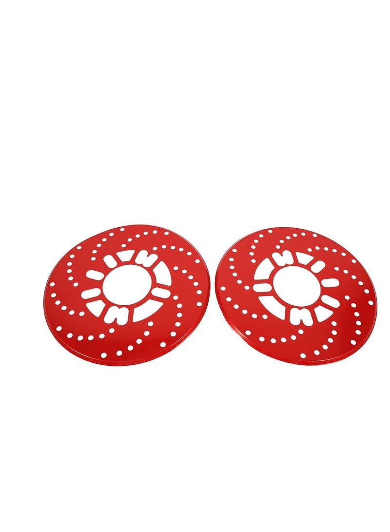 Al Khateeb Universal Auto Car Wheel Disc Brake Pad Trim Decorative Covers With Double Sided Tape, 2Pcs/Set Red 