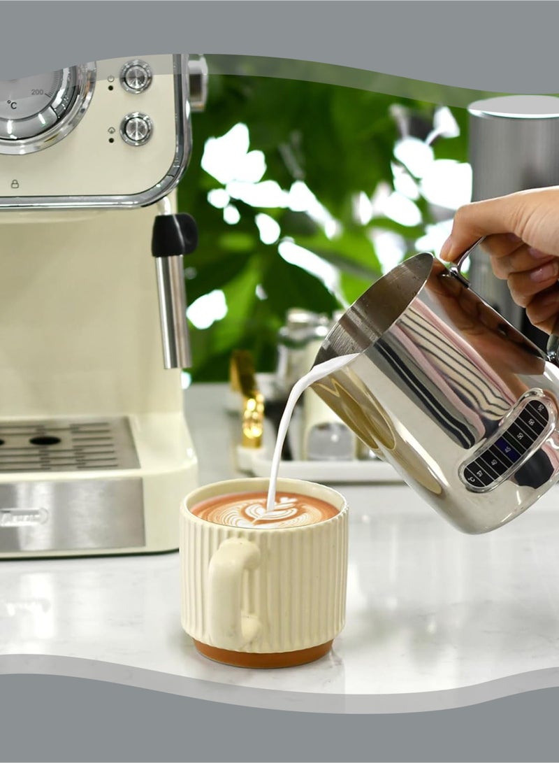350ml Milk Frothing Pitcher With Temperature Sensing And Stainless Steel With Latte Art Pen - Image 3