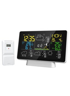 KASTWAVE Weather Station Wireless Indoor Outdoor Thermometer, Color Display Digital Weather Thermometer with Atomic Clock, Forecast Station with Adjustable Backlight and Calendar  - Image 1