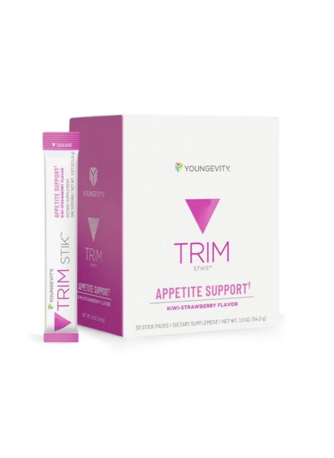 youngevity Youngevity Official Trim Stiks - Kiwi-Strawberry - Support Energy & Focus with Mood Boost - Bioperine & Theobromine Energy Powder - Appetite Support (30 Sticks)  - Image 1