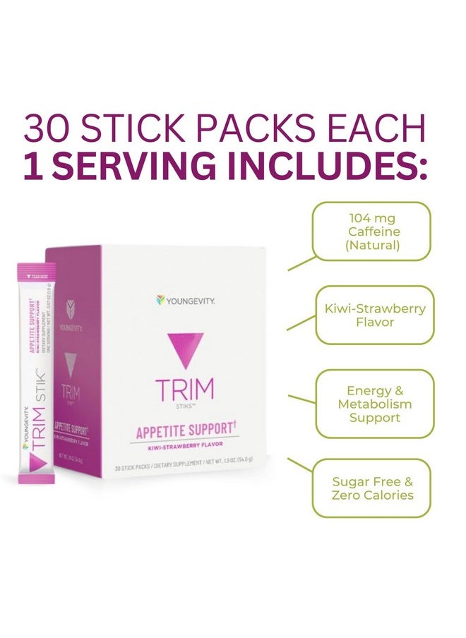 youngevity Youngevity Official Trim Stiks - Kiwi-Strawberry - Support Energy & Focus with Mood Boost - Bioperine & Theobromine Energy Powder - Appetite Support (30 Sticks)  - Image 3