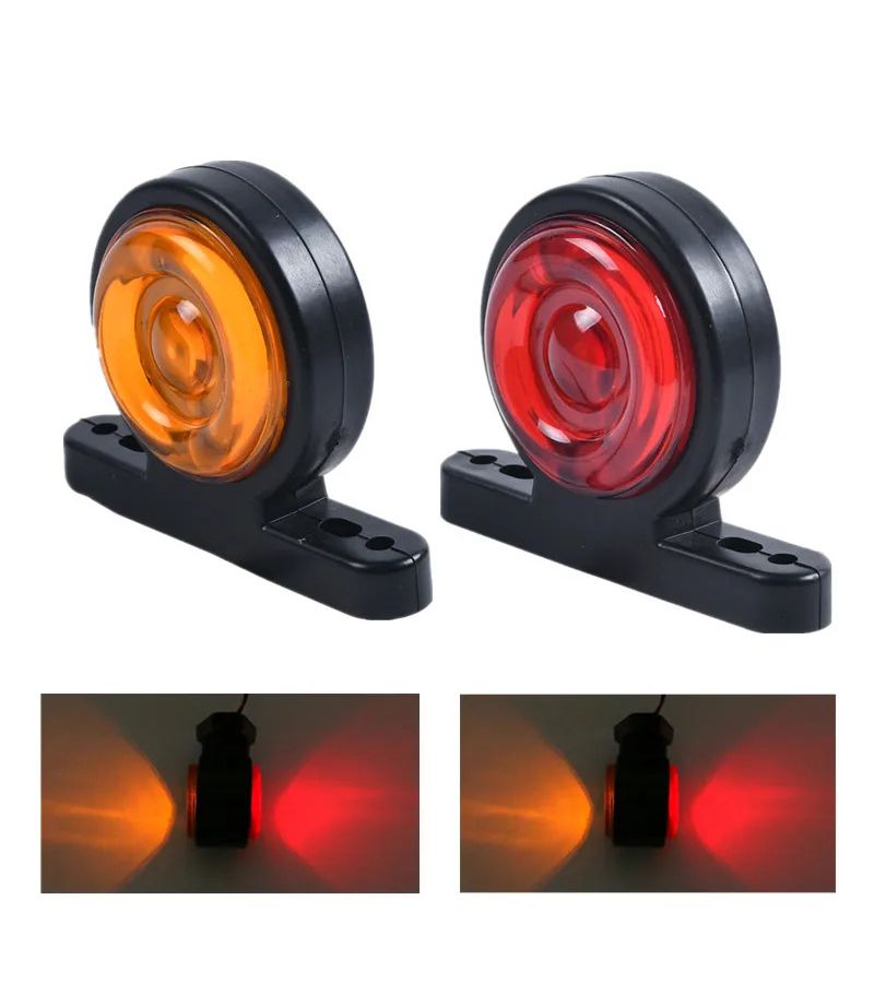 24 LED 2X ضوء دوار LED مزدوج الجوانب للسيارة، لون أحمر وأصفر مزدوج، للمقطورة والشاحنة الصغيرة والفان - Image 5