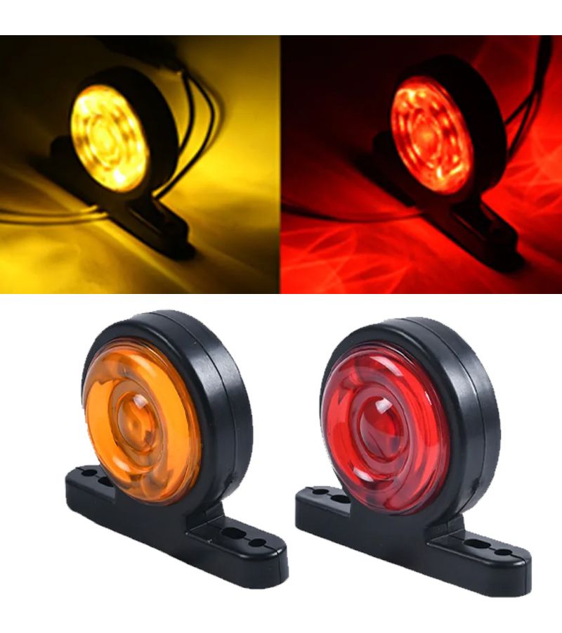 24 LED 2X ضوء دوار LED مزدوج الجوانب للسيارة، لون أحمر وأصفر مزدوج، للمقطورة والشاحنة الصغيرة والفان - Image 4