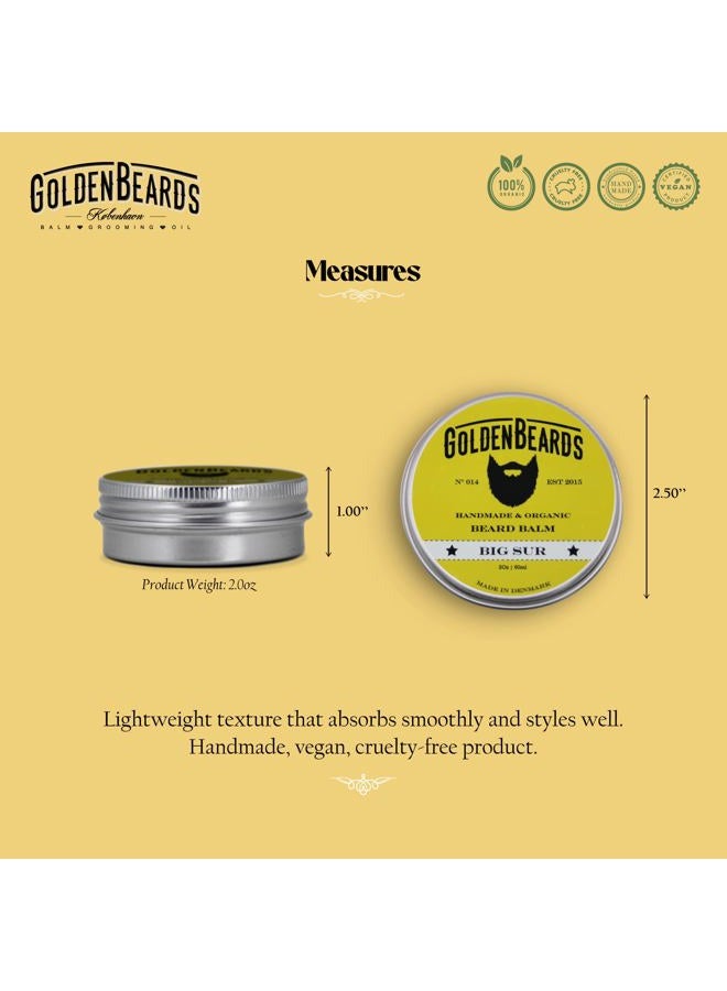 GOLDEN BEARDS بلسم لحية عضوي - بيغ سور - 60 مل - 100% طبيعي | زيت الجوجوبا والأركان وزيت المشمش، الباتشولي، الليمون واللافندر، جميع منتجاتنا مصنوعة يدويًا 100%. - Image 4