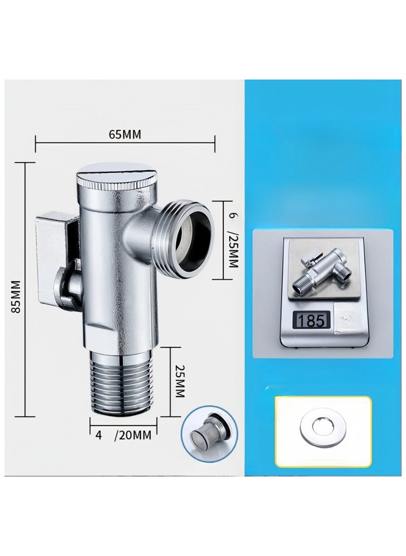 EBMINI - 4-Point Copper Ball Valve Fully Open Large Flow Gas Water Heater Triangle Valve - Image 1