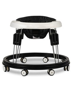 Gonice Baby Walker for Kids, Foldable Round Baby Walker | Baby Activity Walker for Toddlers with 3 Position Adjustable Height & Musical Toy Bar| Walker for Baby Boy Girl 6 to 18 Months (Black)  - Image 1
