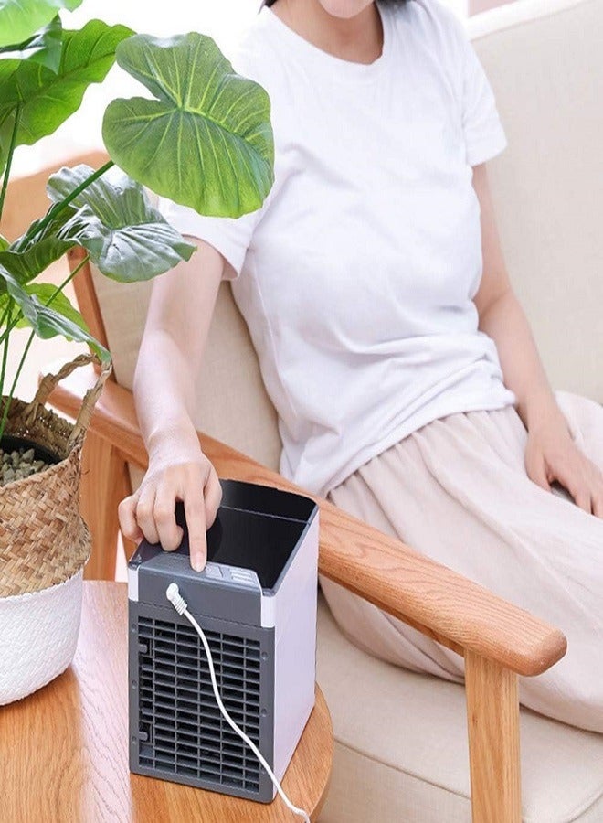 Portable Mini Personal Air Cooler with USB Powered Fan for Humidifying and Purifying Air with 7 Color LED Light for Home and Office  - Image 3