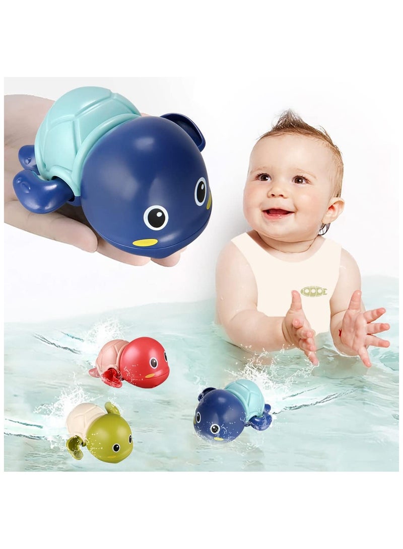 3 PCS Baby Bath Toys,Cute Swimming Turtle Bath Toys for Toddlers 1-3, Floating Wind Up Toys, New Born Baby Bathtub Water Toys, Boys & Girls Water Bath Toy Set. - Image 1
