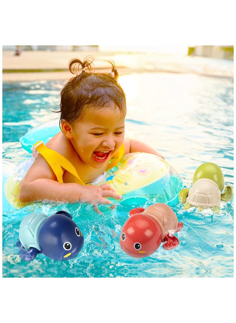 3 PCS Baby Bath Toys,Cute Swimming Turtle Bath Toys for Toddlers 1-3, Floating Wind Up Toys, New Born Baby Bathtub Water Toys, Boys & Girls Water Bath Toy Set. - Image 4