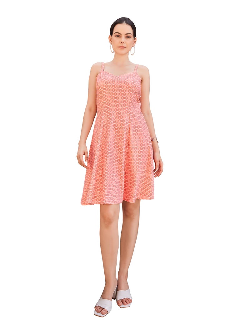 PURVAJA Women’s Fit & Flare Knee Length Dress (Wini-013-Arabic_Pink_XX-Large) - Image 1