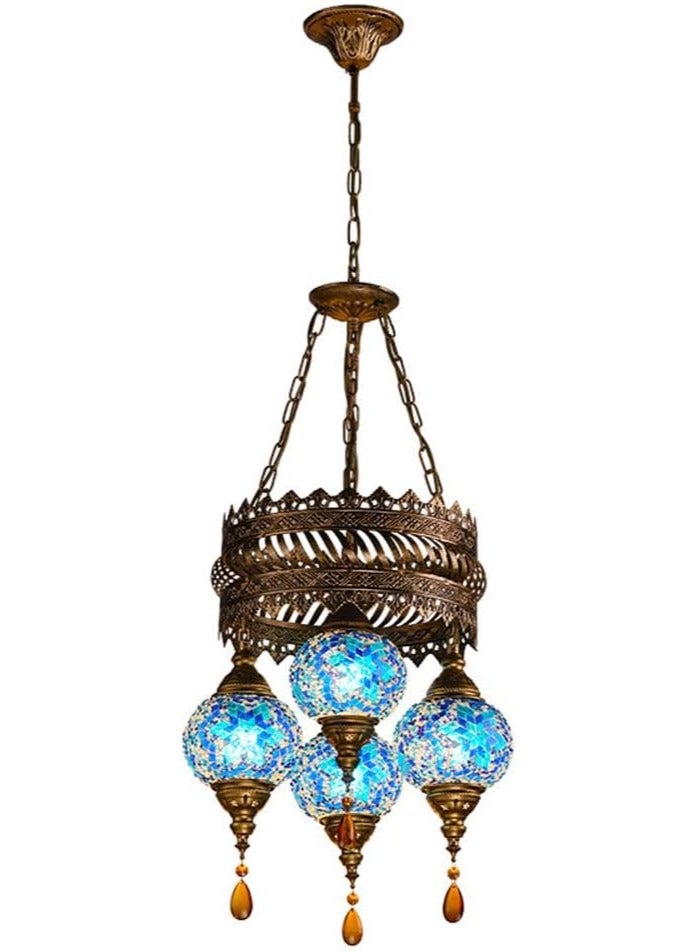 Quick Cart Retro Romantic Mosaic Glass Bohemian Chandliere/Ceiling Light | Perfect for House warming, Birthday & Anniversery Party Gift | Perfect For Office & Hotel 