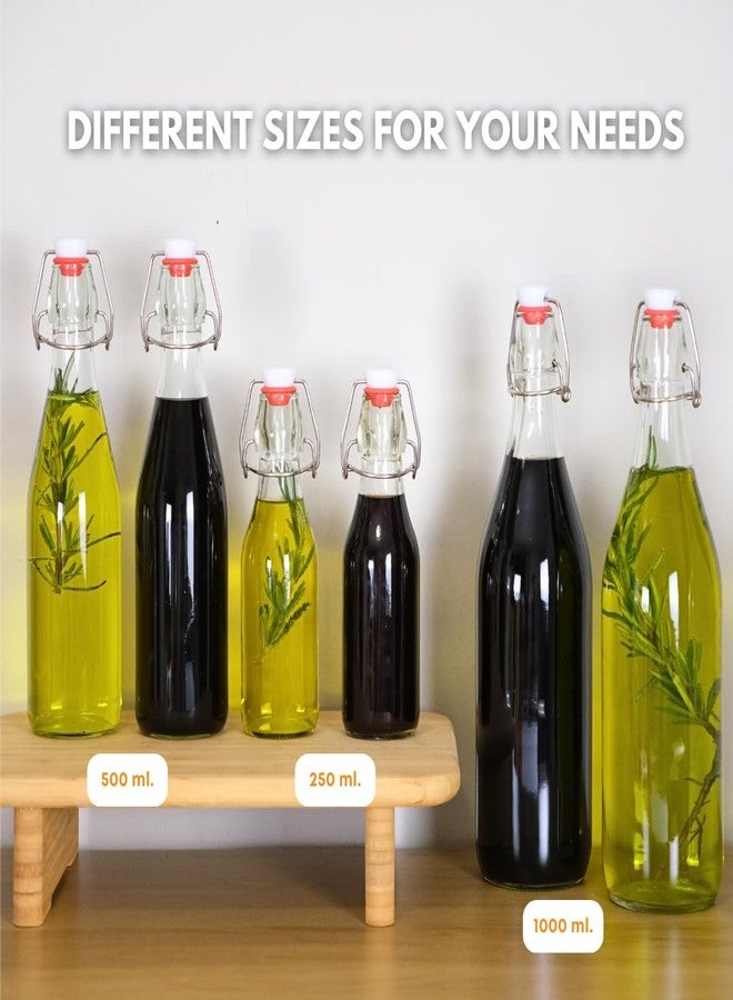 FastRack Swing Top Glass Bottles |16 oz - Pack of 6 | Clear, Flip Top Glass Bottles for Home Brewing, Carbonated Drinks, Kombucha, Fermentation, Water | Food Grade - ECO Friendly - Image 2