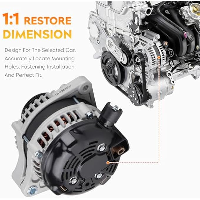 AEagle New Automotive Alternator V6 3.5L for Honda Accord 2013-2017, Crosstour 2013-2015, Acura RDX 2016-2018, 11670, 104211-8300 - Image 3