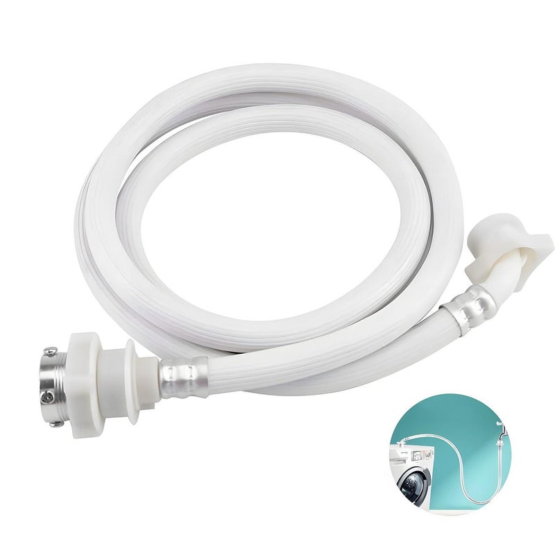 Water Inlet Pipe – 2 Meters Long with Steel End Cap, Washing Machine Hose, Flexible