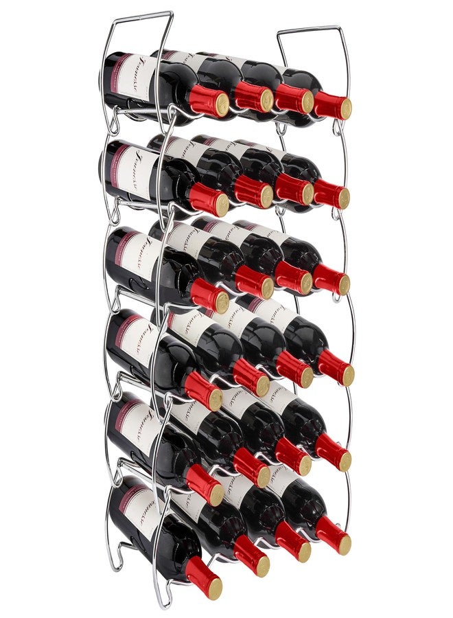 Sorbus 6-Tier Stackable Wine Rack - Classic Style Wine Racks for Bottles - Perfect for Bar, Wine Cellar, Basement, Cabinet, Pantry, etc - Hold 24 Bottles, Metal (Silver) - Image 1