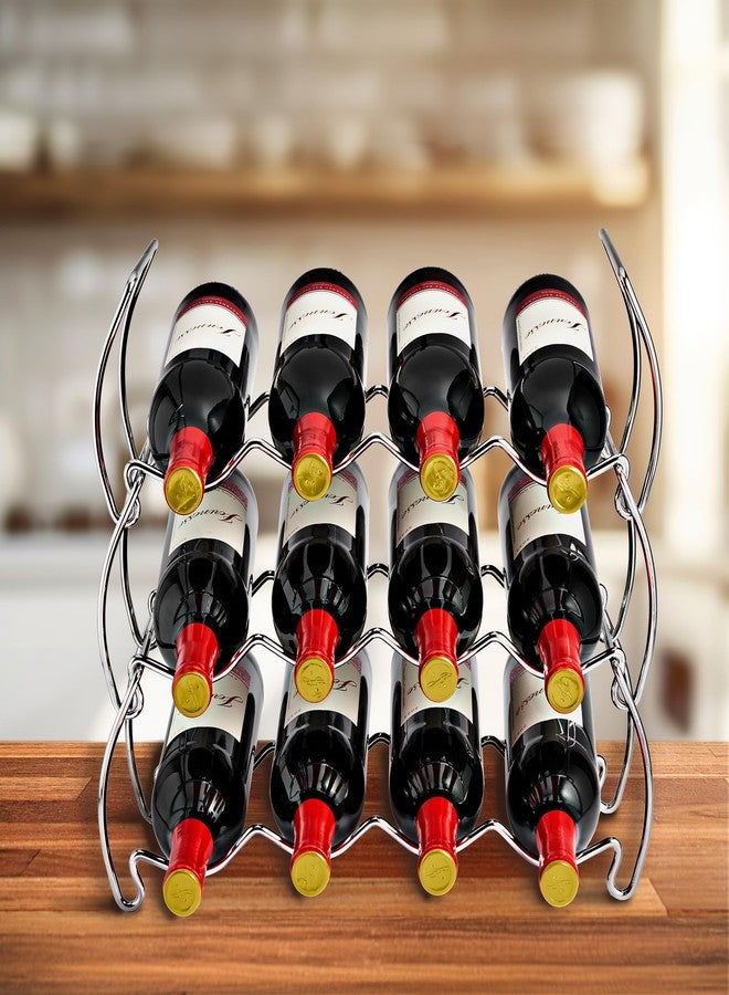 Sorbus 6-Tier Stackable Wine Rack - Classic Style Wine Racks for Bottles - Perfect for Bar, Wine Cellar, Basement, Cabinet, Pantry, etc - Hold 24 Bottles, Metal (Silver) - Image 5