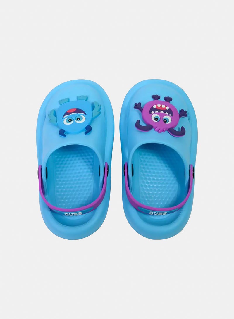 CUBS Girls Rubber Clogs – Baby Blue with Monster Design - Image 1