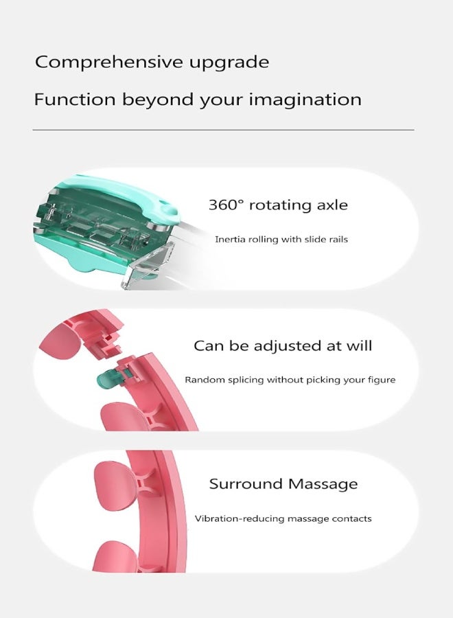 ارواق طوق هولا هوب ذكي بوزن مناسب للبالغين والأطفال - طوق لياقة بدنية قابل للتعديل مع كرة تدور تلقائيًا بزاوية 360 درجة وعداد دوران للتمرين والتمارين المنزلية - Image 3
