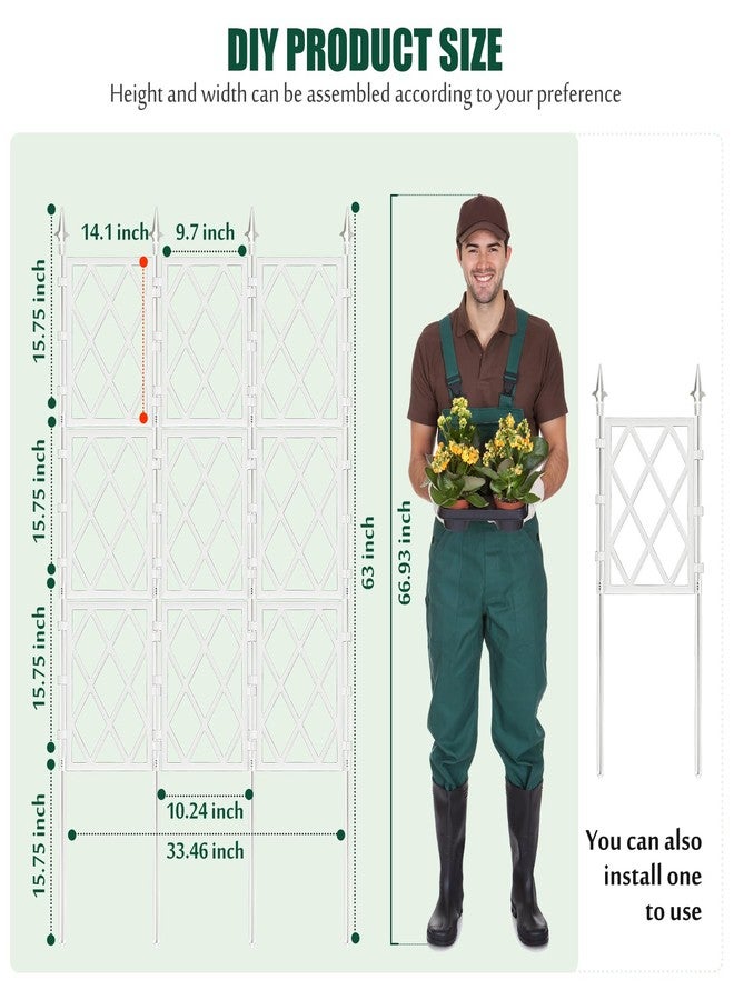 WellSign 5.25FT Trellis for Climbing Plants Outdoor, Garden Wall White Trellis with Ties, Plastic Coated Metal Pipe Support Tall Plant Fence for Ivy Vines Rose Flower - Image 3