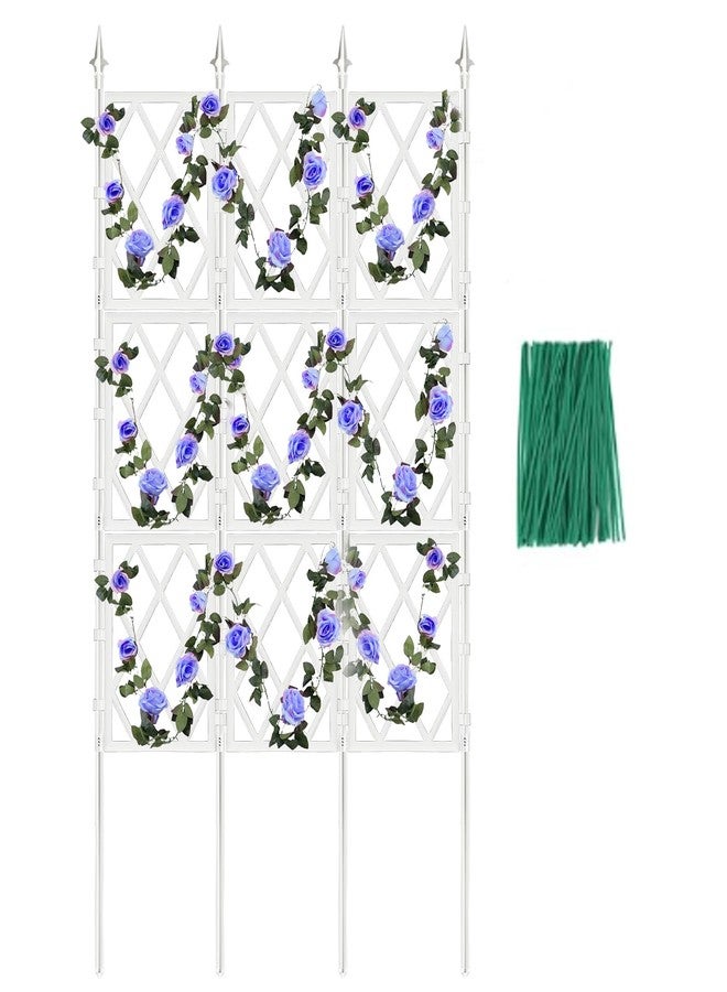WellSign 5.25FT Trellis for Climbing Plants Outdoor, Garden Wall White Trellis with Ties, Plastic Coated Metal Pipe Support Tall Plant Fence for Ivy Vines Rose Flower - Image 1