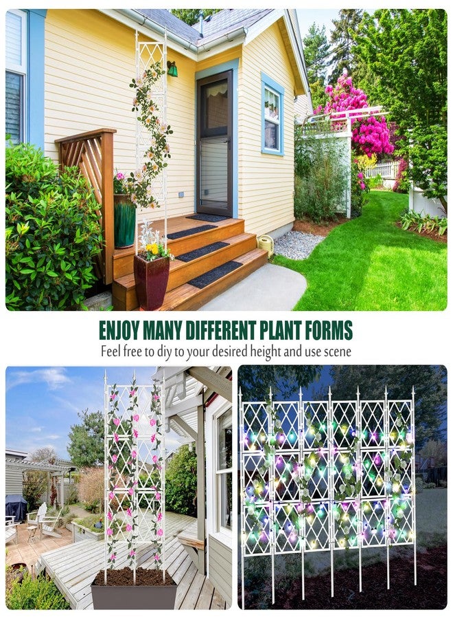 WellSign 5.25FT Trellis for Climbing Plants Outdoor, Garden Wall White Trellis with Ties, Plastic Coated Metal Pipe Support Tall Plant Fence for Ivy Vines Rose Flower - Image 5