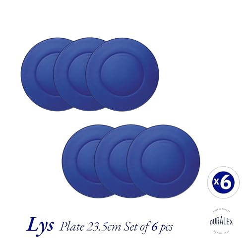 Duralex® LYS Saphire Glass Plate 9.25 inch, Set of 6 Glass Plates | Microwave & Dishwasher Safe | for Dinning & Gifting| Ultra Scratch Resistant Tempered Glass - Image 3