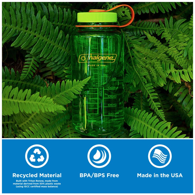 Nalgene 32 oz Wide Mouth Water Bottle | BPA-Free, Durable & Leak Proof, Lightweight Bottle for Hiking & Gym, Work & Travel, Jade - Image 4
