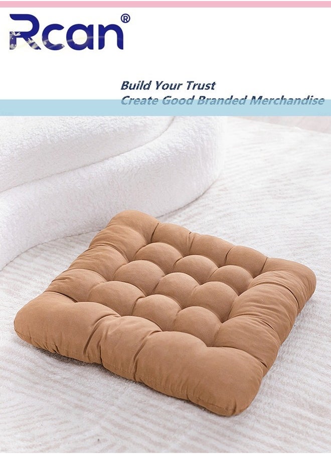 Rcan Chair Cushions with Ties Square Padded Chair Seat Pads Backrest Cushion Back Cushions Sofa Pillows Cashmere Meditation Pillows Thicken Tatami Floor Cushions Sofa Cushions Car Seat Cushions for Office Yoga  - Image 1