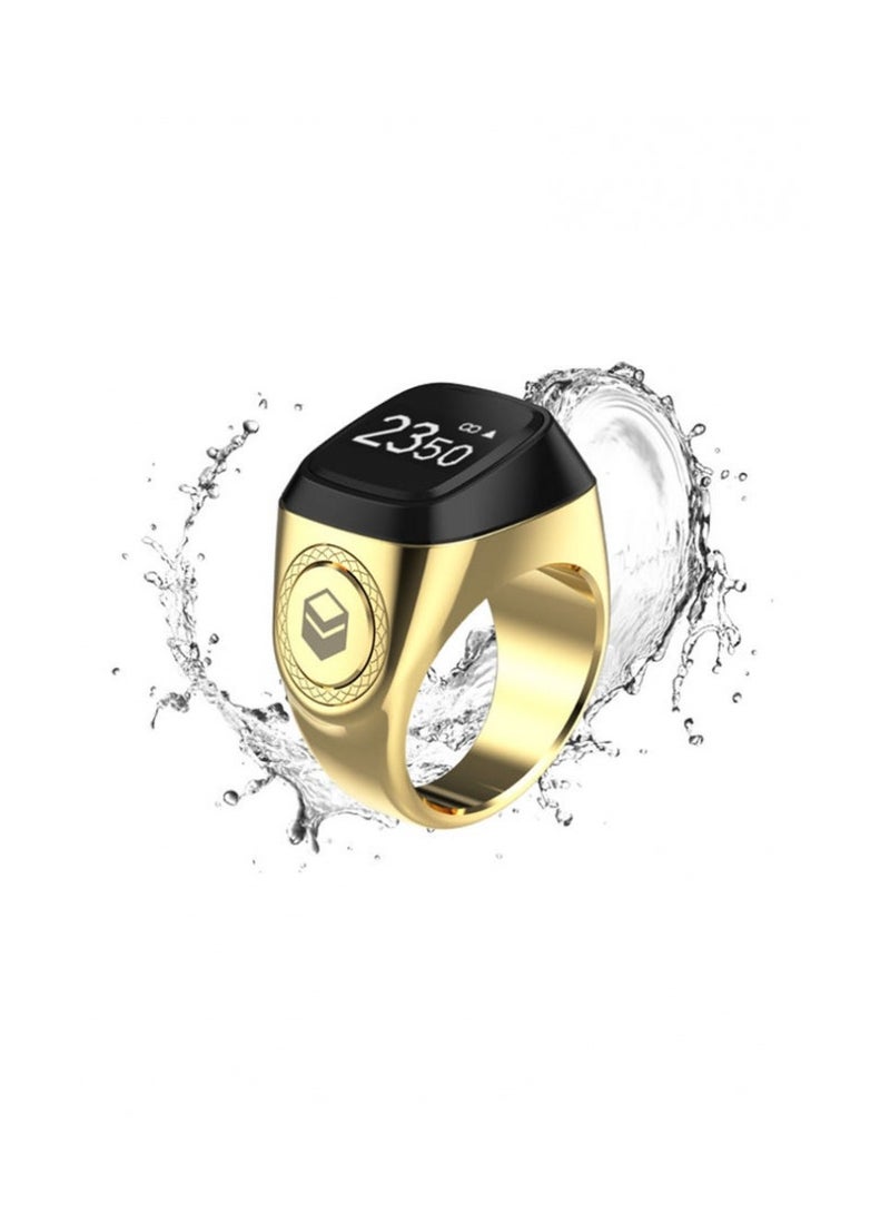 iQIBLA Zikr Smart Tasbih Ring 20mm Gold - Image 1