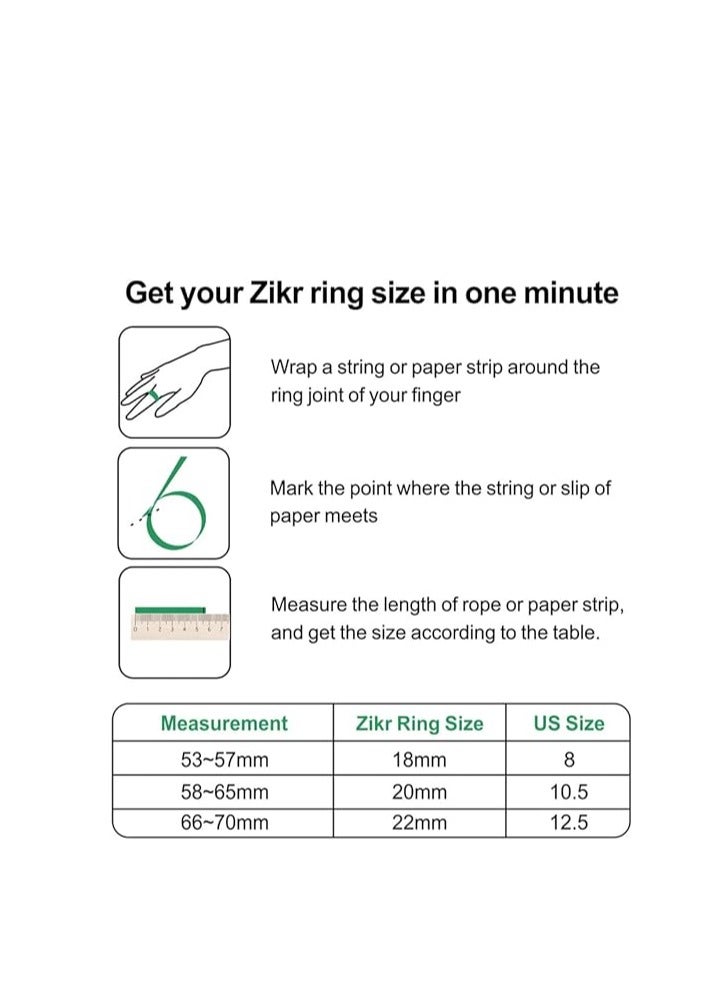 iQIBLA Zikr Smart Tasbih Ring 20mm Gold - Image 3