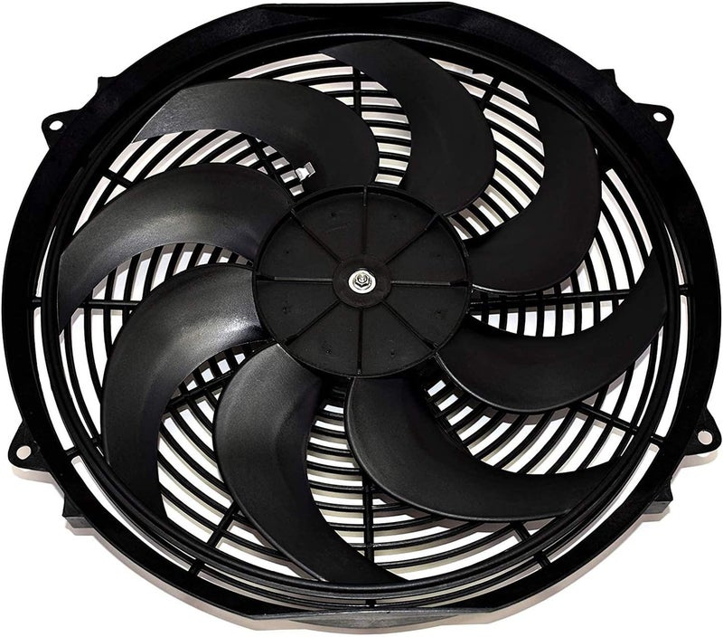 A-Team Performance Universal 16 in Electric Radiator Fan Assembly Kit - Black 12V 8-Blade Design - 3000 CFM High CFM Cooling Fan - Reversible Push & Pull Heavy-Duty - Image 3
