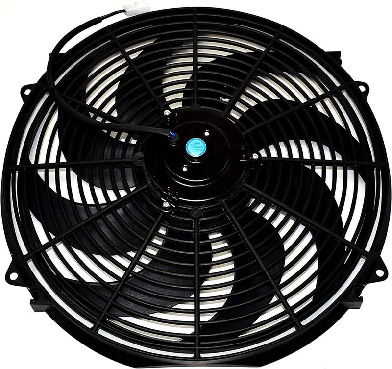 A-Team Performance Universal 16 in Electric Radiator Fan Assembly Kit - Black 12V 8-Blade Design - 3000 CFM High CFM Cooling Fan - Reversible Push & Pull Heavy-Duty - Image 2