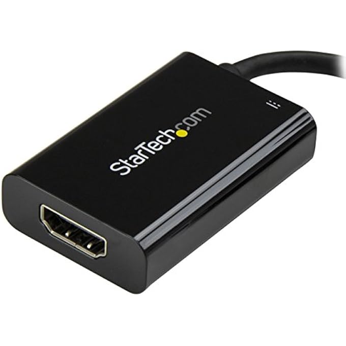 Startech.com USB C TO HDMI 2.0 ADAPTER WITH POWER DELIVERY - 4K 60HZ USB TYPE-C TO HDMI DISPLAY VIDEO CONVERTER - 60W PD PASS-THROUGH CHARGING PORT - THUNDERBOLT 3 COMPATIBLE - BLACK (CDP2HDUCP) - Image 2