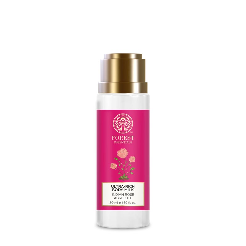 Forest Essentials Ultra Rich Body Lotion, Indian Rose Absolute, 50ml - Image 1