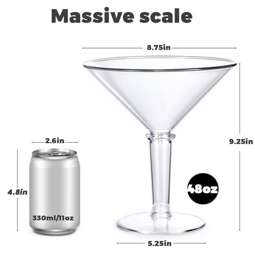 SAIAOKJ 48oz Giant Martini Glass Plastic Large Martini Glasses For Centerpieces Perfect For Martini Party Decorations Gifts & A Tini Bit Older Birthday(1pcs) - Image 2
