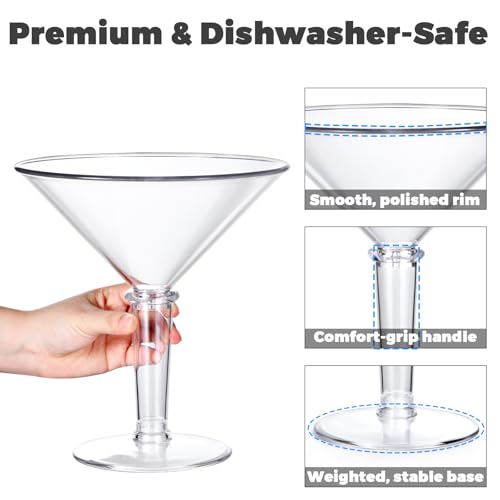 SAIAOKJ 48oz Giant Martini Glass Plastic Large Martini Glasses For Centerpieces Perfect For Martini Party Decorations Gifts & A Tini Bit Older Birthday(1pcs) - Image 4