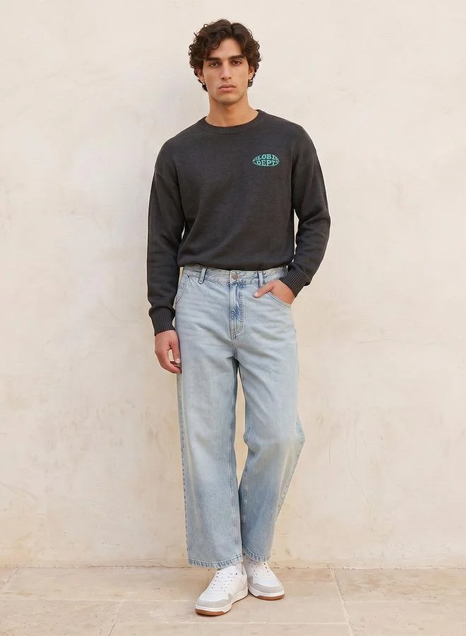 Splash FAV Denim Skater Fit Buttoned Waist Jeans