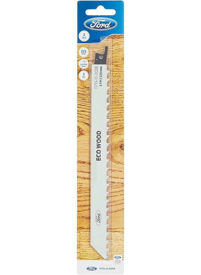 فورد 2 قطعة شفرات منشار ترددية 225 مللي متر 3Tpi أسنان فولاذية عالية السرعة لقطع الخشب قطع نظيفة مثالية للاستخدام الذاتي والمحترف