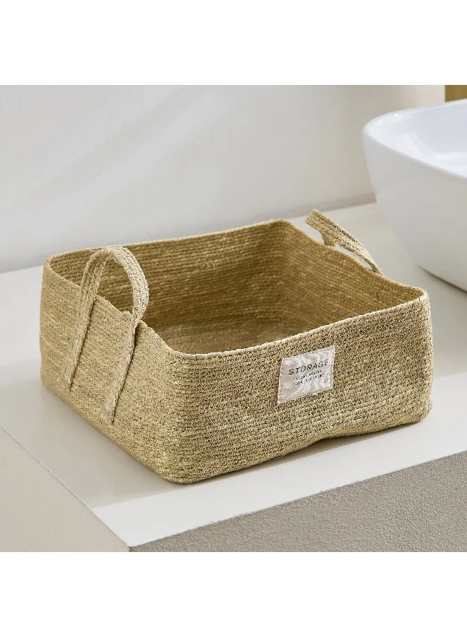 Home Box Bella Sabai Square Storage Basket with Patch - 21x21x10 cm