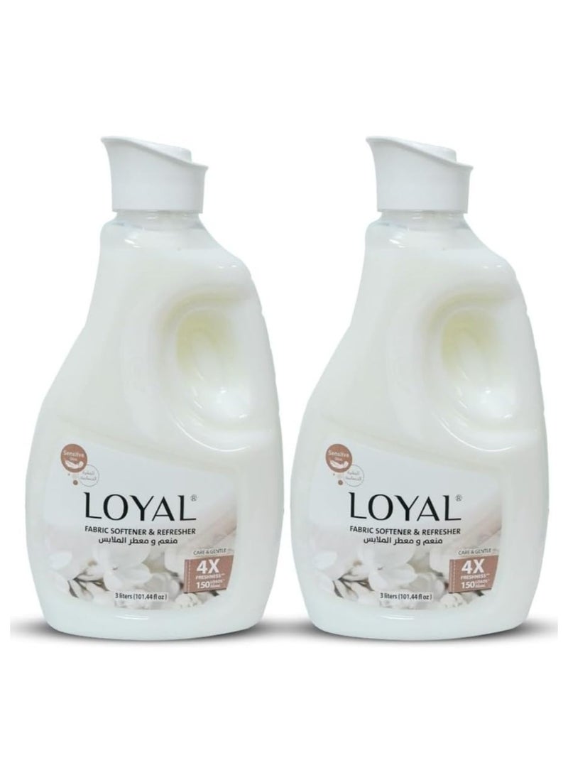Loyal Fabric Softener And Freshener with Care & Gentle Fragrance Capsule 4X Freshness, up to 300 Loads | 2x3000ml - Image 1