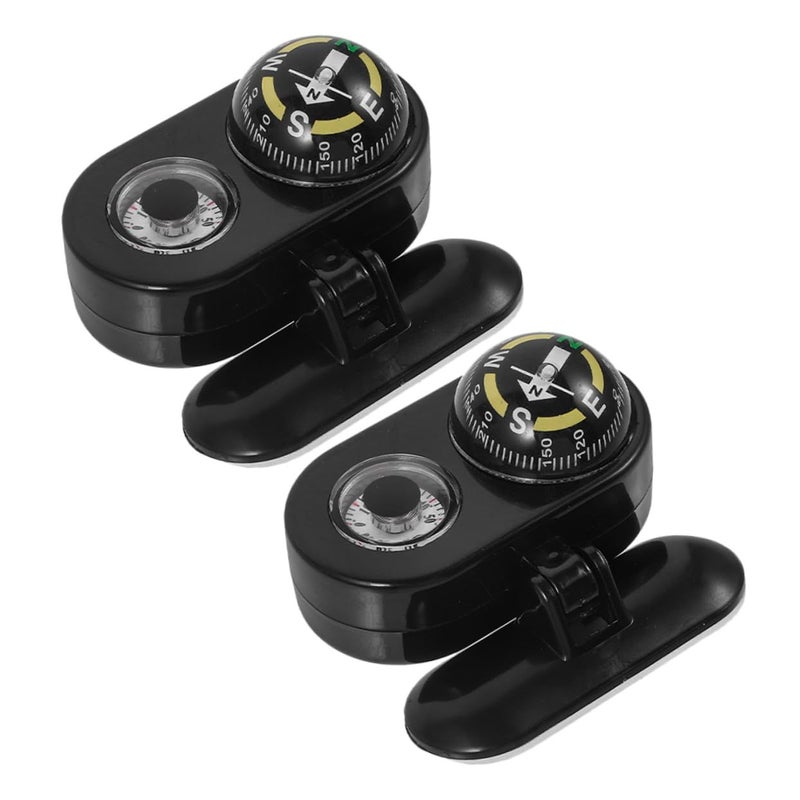 Healifty 2pcs Car Compass and Dashboard Thermometer Accurate Direction Temperature Indicator - Image 2