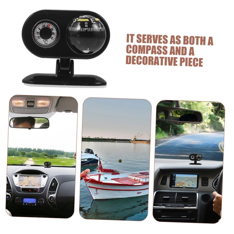 Healifty 2pcs Car Compass and Dashboard Thermometer Accurate Direction Temperature Indicator - Image 4