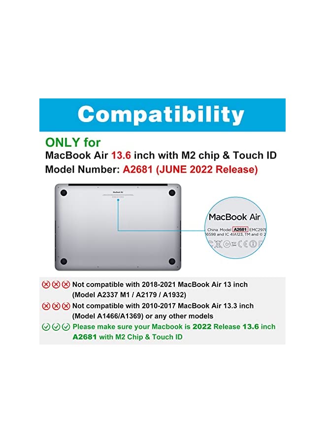 Procases ProCase Screen Protector for MacBook Air 2022 Released 13.6 inch Model A2681, Tempered Glass Film Guard for MacBook Air 13.6 2022 A2681 with M2 Chip & Touch ID - Image 3